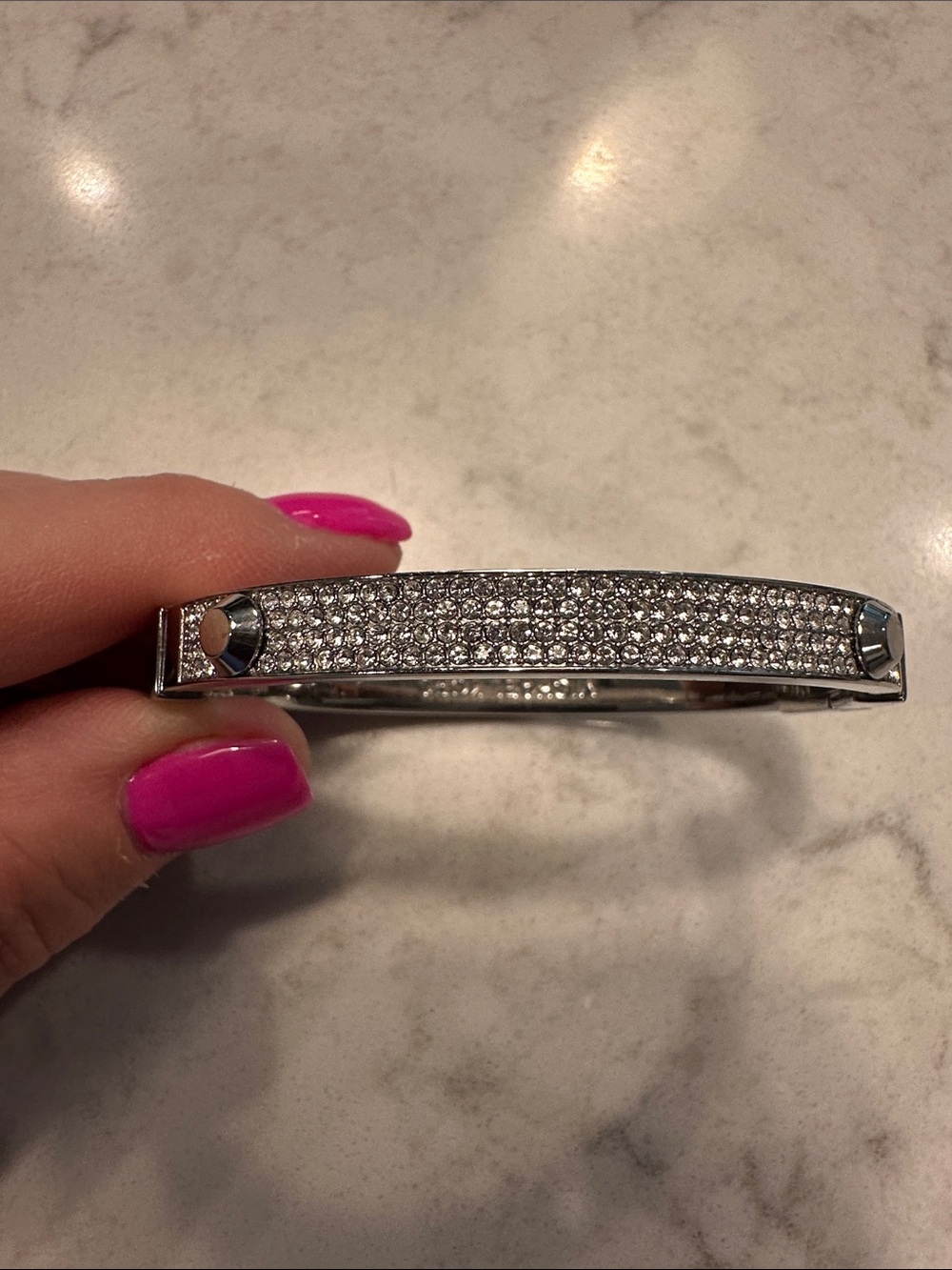 Michael Kors Rhinestone Pave Silver Barrette - Women's Hair Accessory